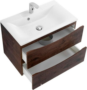 База под раковину подвесная с двумя выкатными ящиками, 650х450х500мм, (цв.Rovere Moro),  ZZ BelBagno Marino MARINO-650-2C-SO-RW-P
