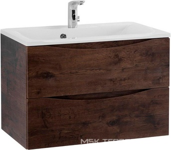 База под раковину подвесная с двумя выкатными ящиками, 650х450х500мм, (цв.Rovere Moro),  ZZ BelBagno Marino MARINO-650-2C-SO-RW-P