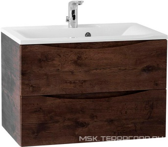 База под раковину подвесная с двумя выкатными ящиками, 650х450х500мм, (цв.Rovere Moro),  ZZ BelBagno Marino MARINO-650-2C-SO-RW-P
