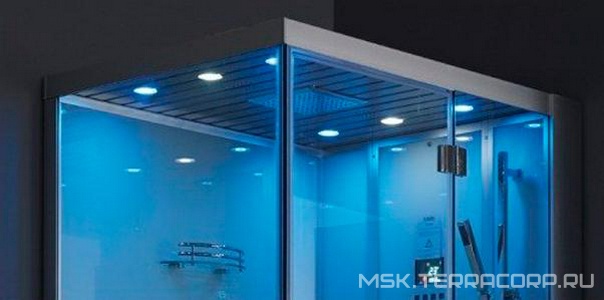 Душевая кабина DZ959F8 L 1200*900 переднее стекло - прозрачное, заднее - черное,парогенератор, аромотерапия ZZ Eago Eago DZ959F8 L