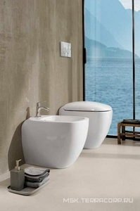 Унитаз 360х560мм, напольный пристен., безободковый Rimfree, без сиденья, для устан.со скрытым в стене бачком, крепёж в компл.,  ZZ Geberit Citterio 500.512.01.1