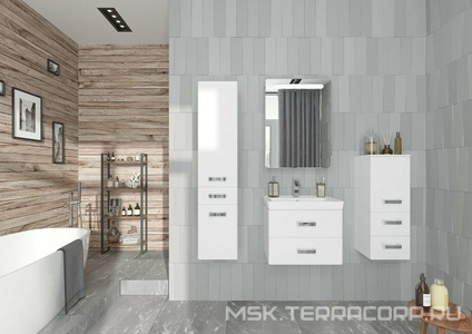 Тумба подвесная, 70 см, без раковины Тигода 70 1WH302083, цв. белый глянец Aquaton Америна 1A137601AM010