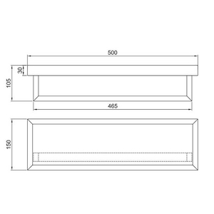 Полка с полотенцедержателем 45х15см, (хром/белая керамика),  ZZ Fantini Linea 92 02 7704P1