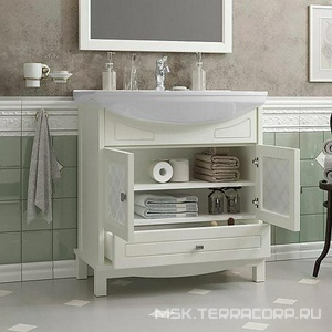 Тумба напольная -75, 760x866x510 мм, цвет слоновая кость, БЕЗ раковины n107069 ZZ Opadiris Омега 00-00002951