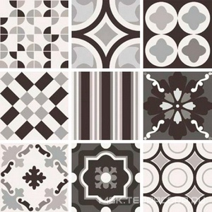 Керамогранит для пола и стены Sant Agostino Patchwork  Black&White  Mix 9 видов 20x20 CSAPBWMX20