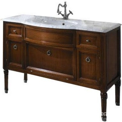 Столешница 123хh2х58,5см, с 1 отв.д/смес., мрамор цвет белый каррара (раковина в компл.), Loira Z XXZ