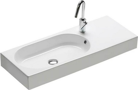 Раковина 90х35см, 1 отв. д/смес., подвесная или накладная на столешницу/мебель, (без креплен.YR47),  ZZ Hatria Area YXDL01