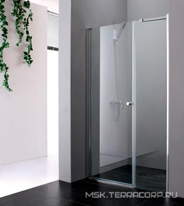 Дверь в нишу 1400хh1950мм, с неподв. сегментом, вход 800мм, петли справа/слева, (стекло прозр. 6мм, фурн/хром),  ZZ Cezares Elena ELENA-B-11-60+80-C-Cr