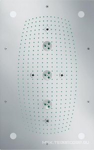 Верхний душ 680х460мм с подсветкой (3 режима душа, 3 вращающиеся форсунки, БЕЗ скрытой части 28414180),  Rainmaker ZZ Hansgrohe Raindance 28418000