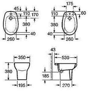 Биде Victoria  белое без крышки, крепеж в комплекте ZZ Roca Виктория 357390000