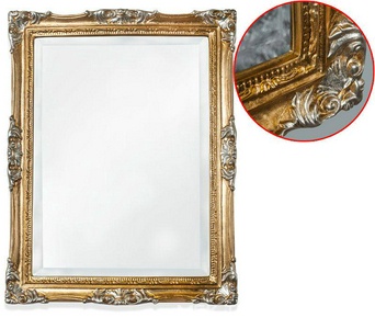 Зеркало прямоуг. в дерев. резной раме 72х92см (верт./гориз. монтаж), (цв. oro/arg), крепёж в компл., Tiffany Tiffany Универсал TW00262 oro/arg