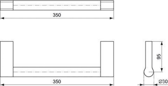 Поручень настенный для ванны, 350мм, (цв. хром),  ZZ Ideal Standard Connect A9159AA