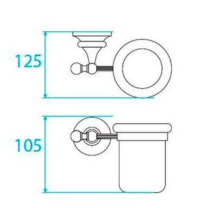 Стакан настенный керамический, (цв.золото),  ZZ Cezares Olimp OLIMP-TUM-03/24-M