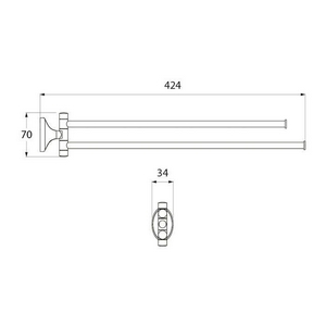 Полотенцедержатель двойной поворотный, хром  ZZ Iddis Leaf LEASB22I49