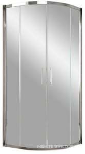 Душевое ограждение , 100*100*1900, профиль глянцевый хром, стекло "шиншилла", БЕЗ поддона ZZ Vegas Glass ZS ZS 0100 08 02