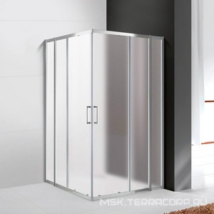 Душевой уголок 1000(980-1005)х1000(980-1005)хh1900мм, квадрат, (стекло текстурное Punto 6мм, фурн.цв.хром),  ZZ Cezares Molveno MOLVENO-A-22-80+20-P-Cr