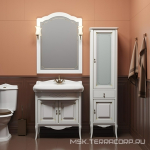 Пенал  напольный 452x360x1755 мм, правый, цв. белый без патины ZZ Opadiris Лоренцо Z0000008218