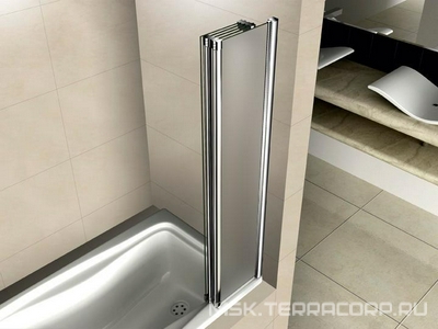 Штора на ванну, 5-ти секционная, складная, 1200хh1400мм, крепление слева, (стекло текстур. Punto 5мм, фурнит. цв.хром),  ZZ Cezares Pratico PRATICO-V-5-120/140-P-Cr-L