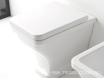 Унитаз напольный пристенный 52,5х35,5cм, для установки со скрытым в стене бачком, без сиденья,  ZZ Scarabeo Butterfly 4008