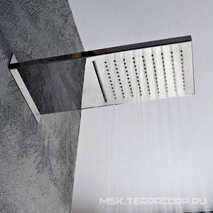 Верхний душ, стеновой, прямоугольный 200х502мм, два типа струи, обчный и каскад, 2х G1/2,, (цв. хром), 3M ZZ 3M Showers RTBR232 CC