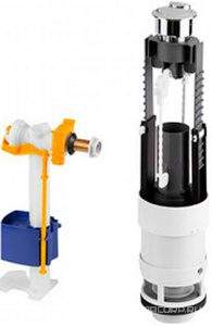 Механизм двойного смыва 3/6л. для бачка унитаза, кнопка цв.хром,  ZZ Sanindusa Look 33413114