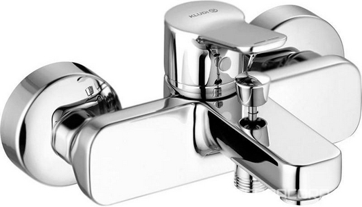 Смеситель для ванны/душа, короткий излив, с установочным комплектом БЕЗ аксессуаров, хром Kludi Pure&Easy 376810565