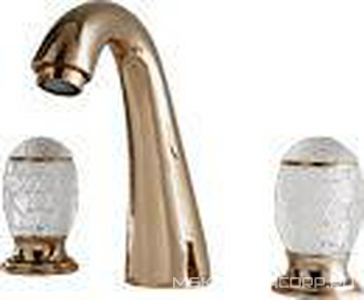 Смеситель для раковины на 3 отв., без д/к, (цв. бронза, ручки муранское стекло ручной работы),  ZZ Oasis Venice 000RBVEBRW