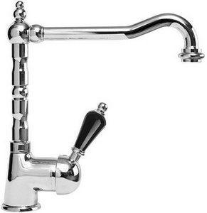 Смеситель кухонный, (цв.хром, ручка Swarovski Nero),  ZZ Cezares Vintage VINTAGE-LLM2-01-Sw-N