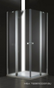 Душевой уголок 1000х1000хh1950мм, квадрантый, 2 распашн. двери с 2-мя неподв.сегментами, (стекло текстурное Punto 6мм, фурнит.цв.хром),  ZZ Cezares Elena ELENA-A-22-100-P-Cr
