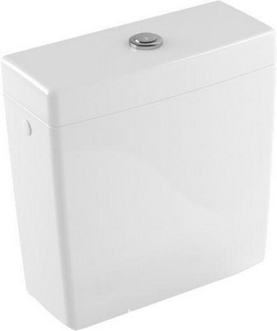 Бачок д/унитаза, кнопка хром, механизм смыва 3/6л, подв.воды сбоку справа/слева, сзади,  (цв. R1 white ceramicplus),  ZZ Villeroy & Boch Subway 2.0 570611R1