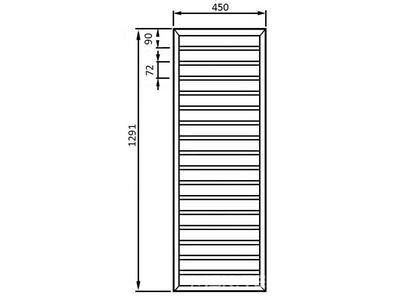 Полотенцесушитель электрич. h1291x450мм (встроенный патрон SAFIR справа, ПДУ, 230V, цв. хром),  ZZ Zehnder Subway SUBEC-130-045/ID Chrome
