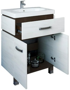 Тумба напольная ""-60 см, БЕЗ раковины, цвет северное светлое дерево/венге ZZ Sanflor Техас n091919