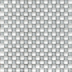 Мозаика Мозаика  2032 шахматка металик серебро-платина ZZ|30х30 Мастера Керамики Glass МС 2032