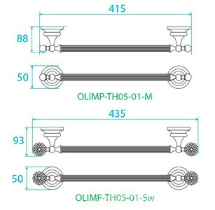 Полотенцедержатель 40см, (цв.золото),  ZZ Cezares Olimp OLIMP-TH05-03/24-M