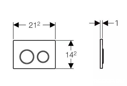 Клавиша смыва, (пластик цв.белый / обод на кнопках хром), 20 Geberit Omega 115.085.KJ.1