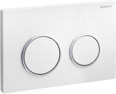Клавиша смыва, (пластик цв.белый / обод на кнопках хром), 20 Geberit Omega 115.085.KJ.1