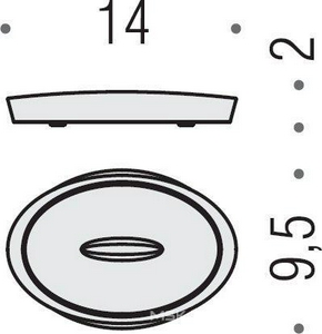 Мыльница настольная металл., (цв.хром),  ZZ Colombo Plus W4940 CR
