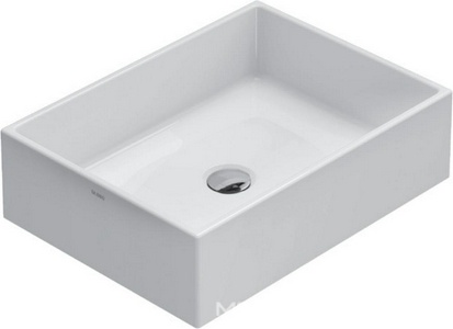 Раковина накладная на столешницу, прямоугольная 500х370хh140мм, без отв.д/смесит., без перелива,  ZZ Globo Forty3 FO050.BI