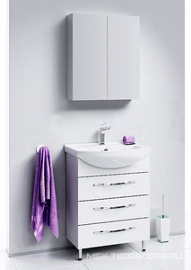 Зеркало-шкаф -60 см, цв.белый  ZZ Aqwella MC MC0406