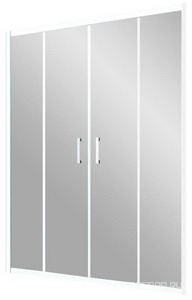 Дверь в нишу , 170*190 см, двухстворчатая раздвижная, профиль белый, стекло шиншилла ZZ Vegas Glass Z2P Z2P 170 01 02