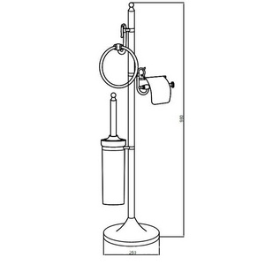 Стойка напольная  с ершиком, держ. для туал.бумаги и держ. для полотенец, бронза ZZ Boheme Medici 10631