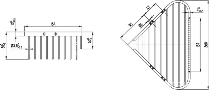 Полочка-решетка угловая 260х164х164хh80мм, (цв.хром),  ZZ Villeroy & Boch Tender TVA15100900061