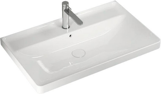 Раковина 800х500мм, подвесная/накладная, с 1 отверстием для смесителя, (крепл. в комплекте),  ZZ Hatria Canalegrande Y1EK