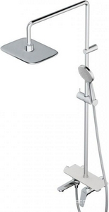 Душевая стойка для ванны, верхний душ, ручной душ, излив, полка, хром XX RedBlu Origin Bit 977720000