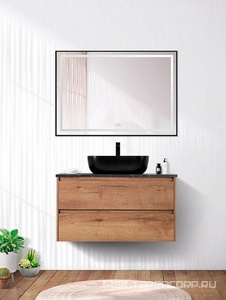 База под раковину подвесная с двумя выкатными ящиками, 1010х460хh515мм, без раковины, (цв.Rovere Tabacco),  BelBagno Kraft KRAFT-1000-2C-SO-RT