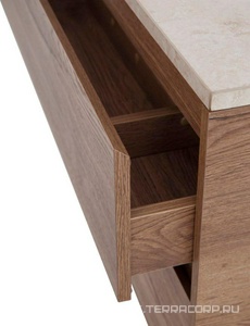 База под раковину подвесная с двумя выкатными ящиками, 1010х460хh515мм, без раковины, (цв.Rovere Tabacco),  BelBagno Kraft KRAFT-1000-2C-SO-RT