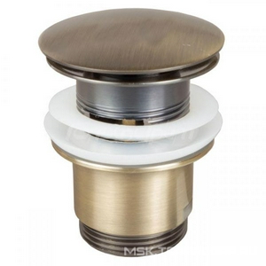 Пробка для сливного отверстия раковины, нажимная, "Click-Clack", G 1 1/4, (крышка цв. бронза), WINKIEL/RAWIPLAST ZZ Winkel Rawiplast A139