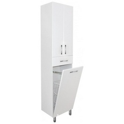 Пенал напольный Style Line Эко Стандарт 48 см с бельевой корзиной, белый ZZ