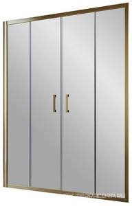 Дверь в нишу , 170*190 см, двухстворчатая раздвижная, профиль бронза, стекло прозрачное ZZ Vegas Glass Z2P Z2P  170 05 01