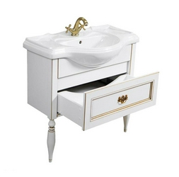 Тумба напольная "AMERICA" - 85 см, Без раковины, цвет дуб молочный XX